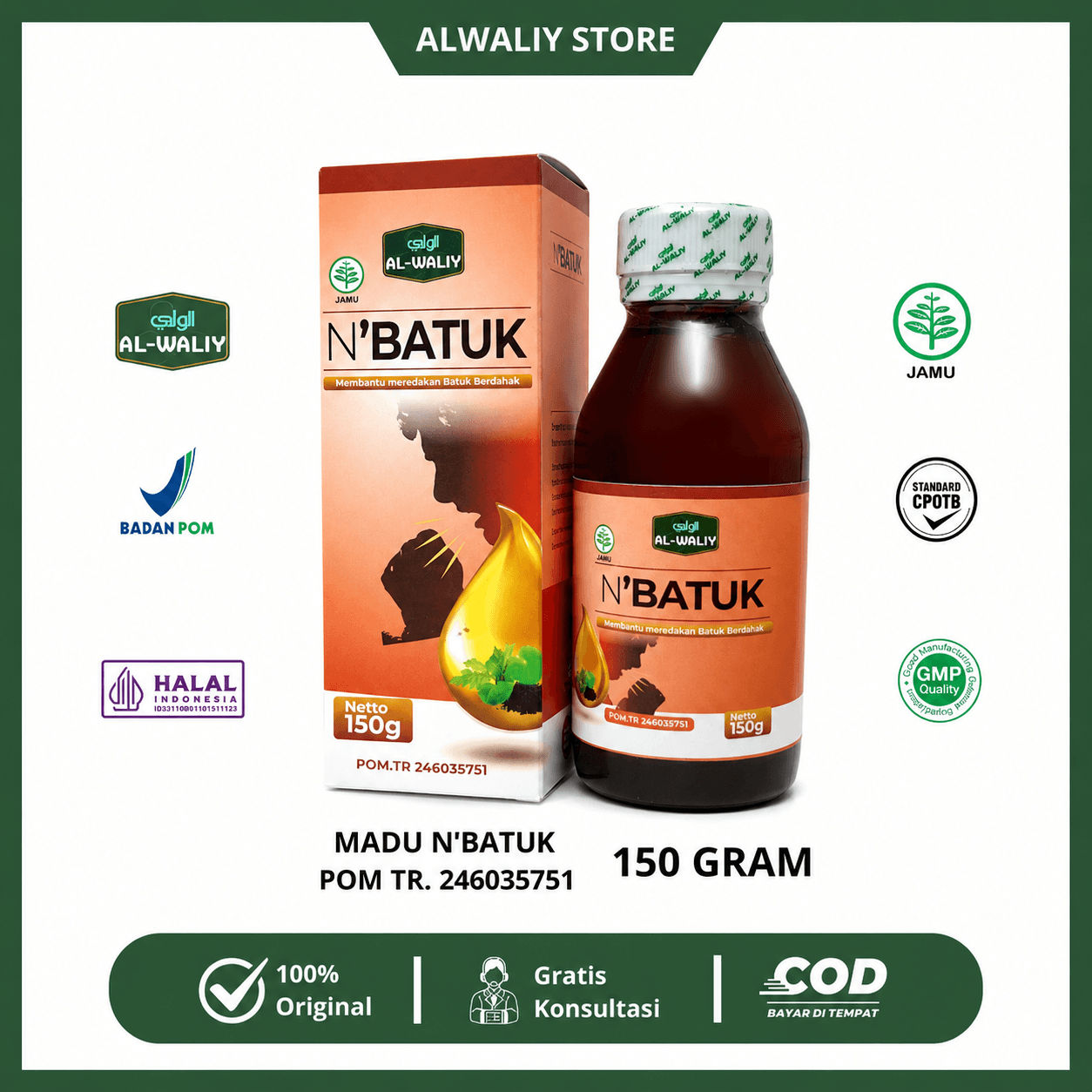 Madu Batuk Nbatuk Herbal Al-Waliy Sejahtera Bekasi